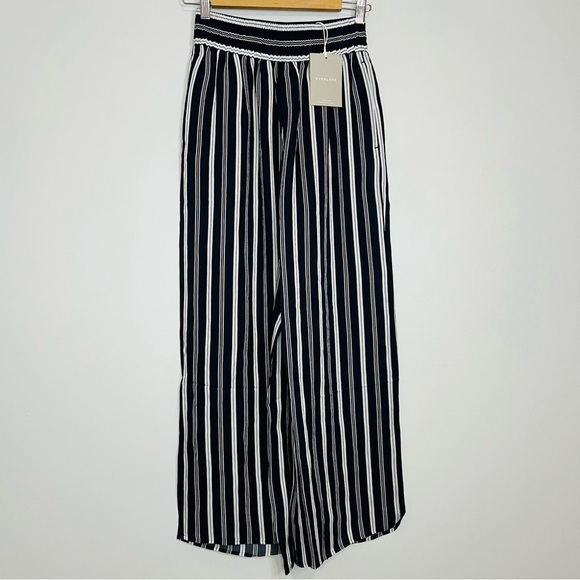 NWT EVERLANE The Satin Pull-On Pant blue stipe size xsmall - Picture 1 of 9